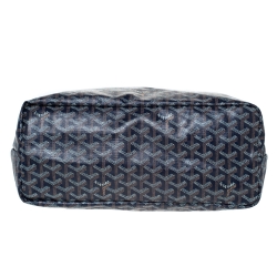 Pre Owned Goyard Navy Blue Goyardine Coated Canvas St. Louis PM Tote