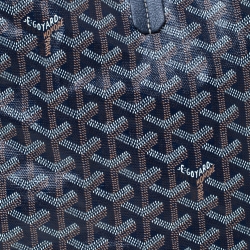 Pre Owned Goyard Navy Blue Goyardine Coated Canvas St. Louis PM Tote