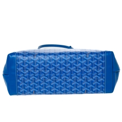 Pre Owned Goyard Blue Goyardine Coated Canvas and Leather Bellechasse PM Tote