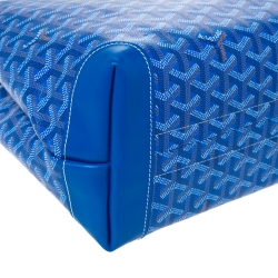 Pre Owned Goyard Blue Goyardine Coated Canvas and Leather Bellechasse PM Tote