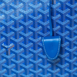 Pre Owned Goyard Blue Goyardine Coated Canvas and Leather Bellechasse PM Tote