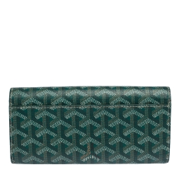 Pre Owned Goyard Green Goyardine Coated Canvas Varenne Continental Wallet