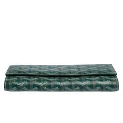 Pre Owned Goyard Green Goyardine Coated Canvas Varenne Continental Wallet