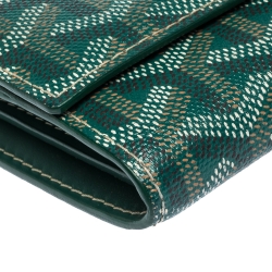 Pre Owned Goyard Green Goyardine Coated Canvas Varenne Continental Wallet