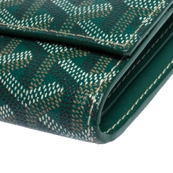 Pre Owned Goyard Green Goyardine Coated Canvas Varenne Continental Wallet