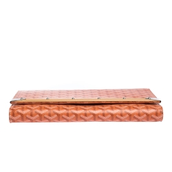 Goyard Orange Goyardine Coated Canvas Monte Carlo Bois Clutch