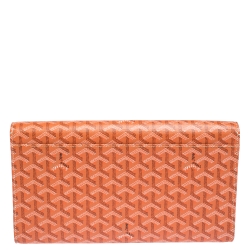 Goyard Orange Goyardine Coated Canvas Monte Carlo Bois Clutch