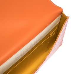 Goyard Orange Goyardine Coated Canvas Monte Carlo Bois Clutch