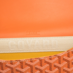Goyard Orange Goyardine Coated Canvas Monte Carlo Bois Clutch