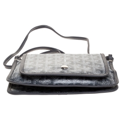 Pre Owned Goyard Grey Goyardine Coated Canvas Plumet Crossbody Bag