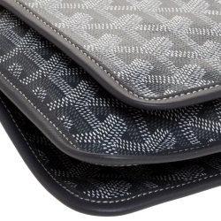 Pre Owned Goyard Grey Goyardine Coated Canvas Plumet Crossbody Bag