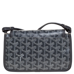Pre Owned Goyard Grey Goyardine Coated Canvas Plumet Crossbody Bag