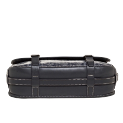 Pre Owned Goyard Grey Goyardine Coated Canvas and Leather Belvedere MM Saddle Bag