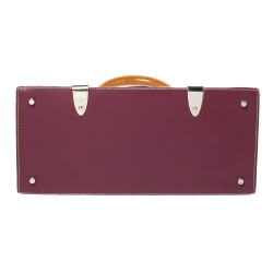مملوكة مسبقًا Goyard Burgundy Coated Canvas and Leather MM Saigon Top Handle Bag