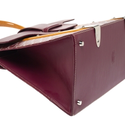 مملوكة مسبقًا Goyard Burgundy Coated Canvas and Leather MM Saigon Top Handle Bag