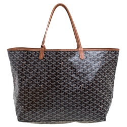 Pre Owned Goyard Brown Goyardine Coated Canvas St. Louis GM Tote