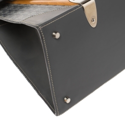 Pre Owned Goyard Grey Coated Canvas and Leather MM Saigon Top Handle Bag