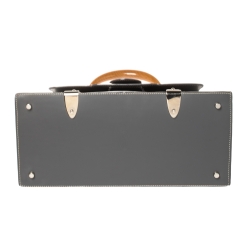 Pre Owned Goyard Grey Coated Canvas and Leather MM Saigon Top Handle Bag