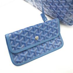 Pre Owned Goyard Blue Goyardine Canvas St. Louis PM Tote Bag