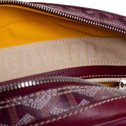 Pre Owned Goyard Burgundy Goyardine Coated Canvas and Leather St. Jeanne MM Bag