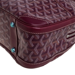 Pre Owned Goyard Burgundy Goyardine Coated Canvas and Leather St. Jeanne MM Bag