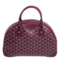 Pre Owned Goyard Burgundy Goyardine Coated Canvas and Leather St. Jeanne MM Bag