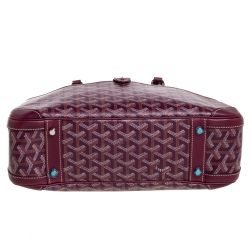 Pre Owned Goyard Burgundy Goyardine Coated Canvas and Leather St. Jeanne MM Bag
