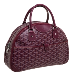 Pre Owned Goyard Burgundy Goyardine Coated Canvas and Leather St. Jeanne MM Bag