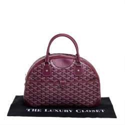 Pre Owned Goyard Burgundy Goyardine Coated Canvas and Leather St. Jeanne MM Bag