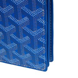 Pre Owned Goyard Blue Coated Canvas Long Bi Fold Wallet