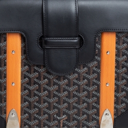 Goyard Black Goyardine Coated Canvas and Leather Saigon MM Top Handle Bag