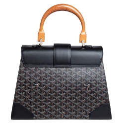 Goyard Black Goyardine Coated Canvas and Leather Saigon MM Top Handle Bag