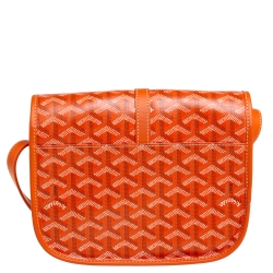 Pre Owned Goyard Orange Goyardine Coated Canvas and Leather Belvedere II PM Bag