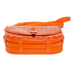 Pre Owned Goyard Orange Goyardine Coated Canvas and Leather Belvedere II PM Bag