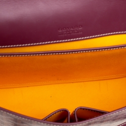 Pre Owned Goyard Burgundy Goyardine Coated Canvas and Leather Belvedere II MM Bag