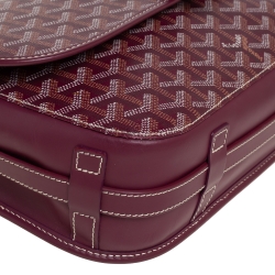 Pre Owned Goyard Burgundy Goyardine Coated Canvas and Leather Belvedere II MM Bag
