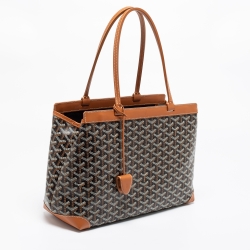 Pre Owned Goyard Tan Goyardine Coated Canvas and Leather Bellechasse PM Tote