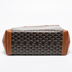 Pre Owned Goyard Tan Goyardine Coated Canvas and Leather Bellechasse PM Tote