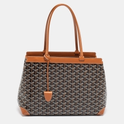 Pre Owned Goyard Tan Goyardine Coated Canvas and Leather Bellechasse PM Tote