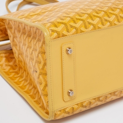 Pre Owned Goyard Yellow Goyardine Coated Canvas and Leather Marquises Tote