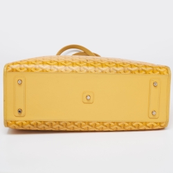 Pre Owned Goyard Yellow Goyardine Coated Canvas and Leather Marquises Tote