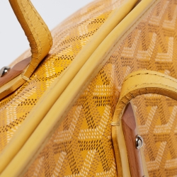 Pre Owned Goyard Yellow Goyardine Coated Canvas and Leather Marquises Tote