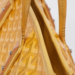 Pre Owned Goyard Yellow Goyardine Coated Canvas and Leather Marquises Tote