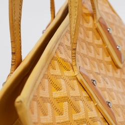 Pre Owned Goyard Yellow Goyardine Coated Canvas and Leather Marquises Tote
