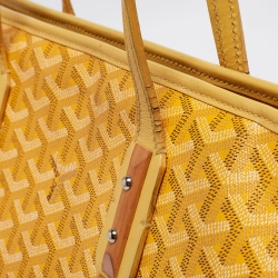 Pre Owned Goyard Yellow Goyardine Coated Canvas and Leather Marquises Tote