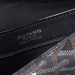 Pre Owned Goyard Black Goyardine Coated Canvas Double Flap Continental Wallet