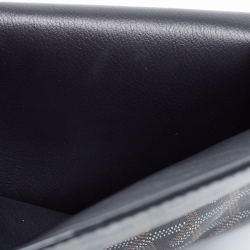 Pre Owned Goyard Black Goyardine Coated Canvas Double Flap Continental Wallet