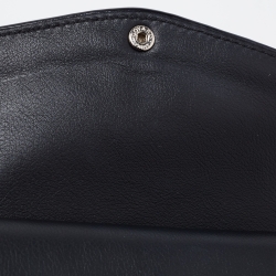 Pre Owned Goyard Black Goyardine Coated Canvas Double Flap Continental Wallet