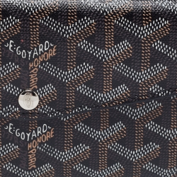 Pre Owned Goyard Black Goyardine Coated Canvas Double Flap Continental Wallet