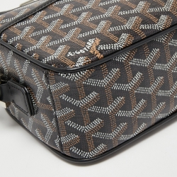 Pre Owned Goyard Black Goyardine Coated Canvas Sac Cap Vert Crossbody Bag